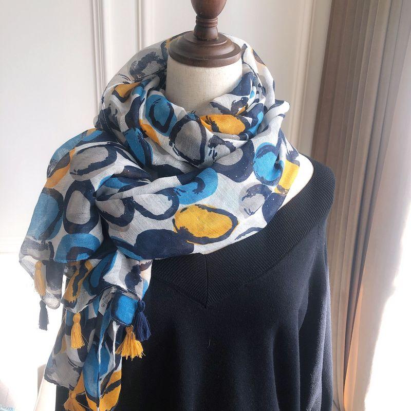 Scarves 2021 Hijab Femme Print Fashion Cotton Scarf Women Winter Shawl Bandana Foulard Pashmina Poncho