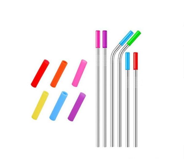2021 Silicone Tips Cover For Stainless Steel Drinking Straw Silicone Straws Tips Fit For 6mm Wide Straws Silicone Tubes Straw Cover