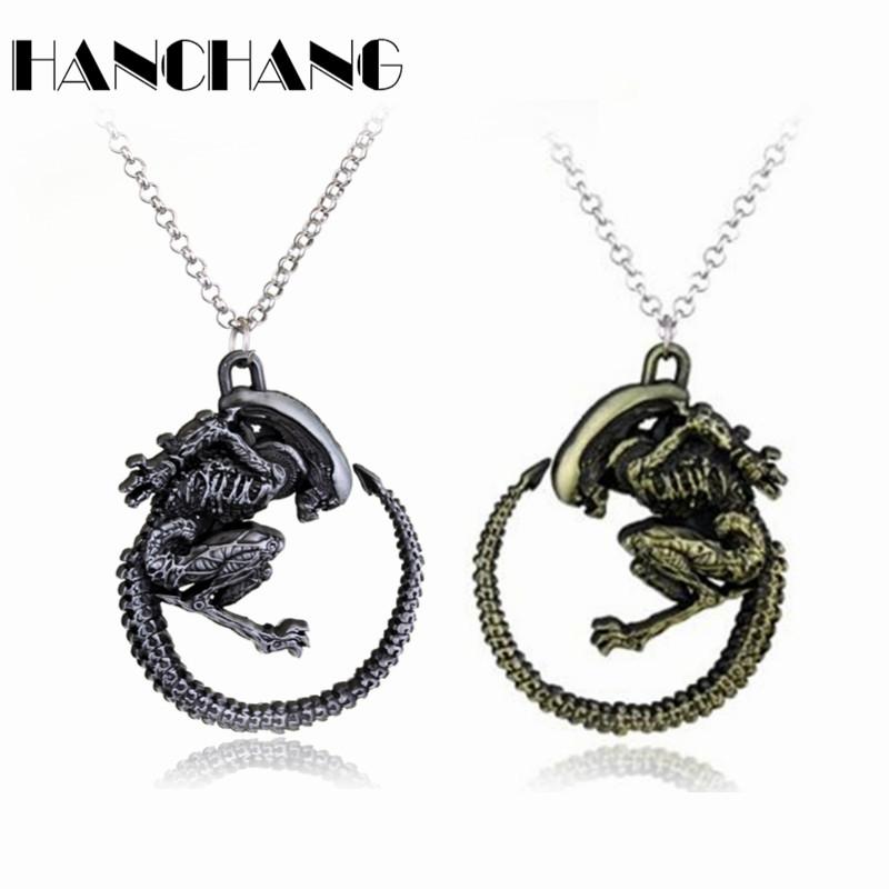 Chains Aliens Necklace AVP Alien Queen Pendant Men Women&#039;s Hip Hop Jewellery Chain Charms Collier