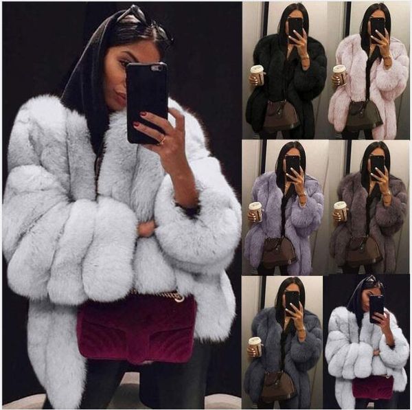 Mink Coats Women Winter Top Fashion Pink Women&#039;s Fur Coat Elegant Thick Warm Outerwear Fake Jacket