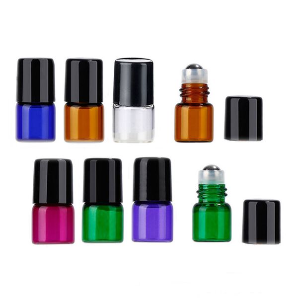 1ml Glass Roller Bottles With Stainless Steel Ball For Essential Oils Roll On Empty Aromatherapy Perfume Container