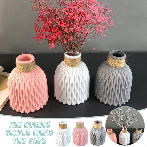 Vases Vases Plastic Home Decor Anti-ceramic Imitation Rattan Flower Vase European Wedding Modern Decorations Unbreakable Basket H250116