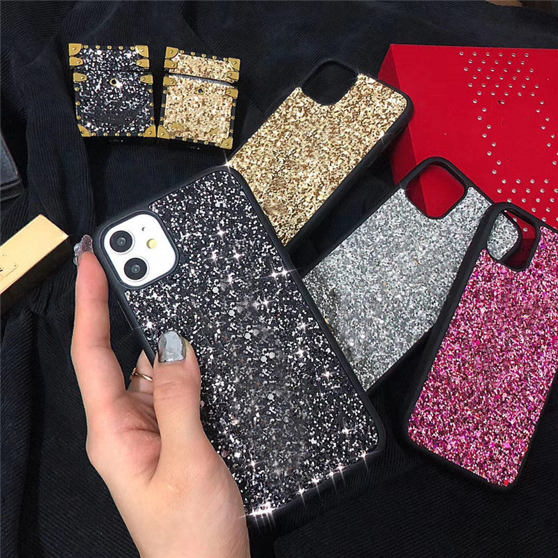 Phone Case For iPhone 13 11 Pro Max XR X XS 12 MINI 6 6S 7 8 Plus Bling Glitter Shining Flash cases Hard Back cover