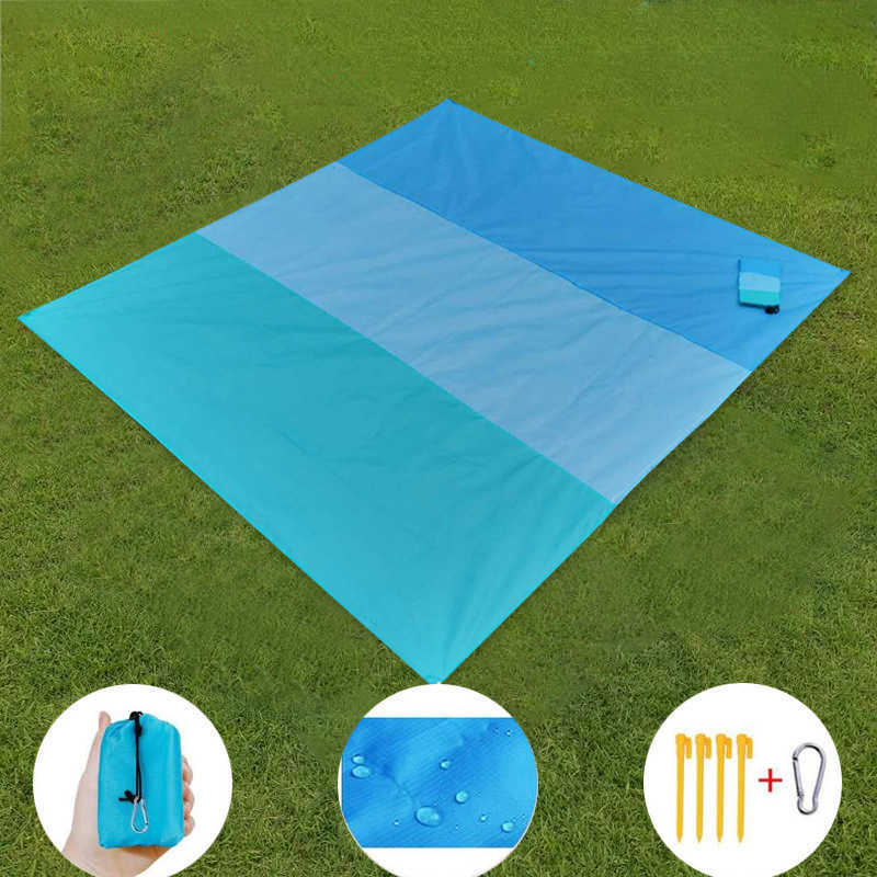 200x210cm Portable Pocket Picnic Waterproof Sand Beach Mat Outdoor Camping Equipment Folding Blanket Tent Cover Free shipping