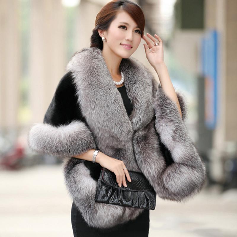 Scarves Luxury Elegant Womens Faux Mink Cashmere Winter Warm Fur Coat Shawl Cape Fashion Solid Ladies Pashmina Poncho KH704471