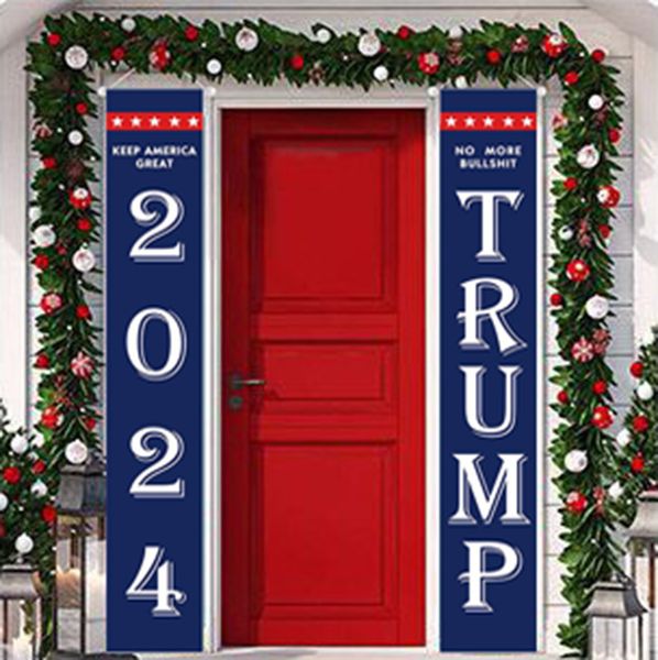 Trump 2024 Door Curtain Couplets Banner U.S. Campaign Supporters Activities Doors Union Flags 0715