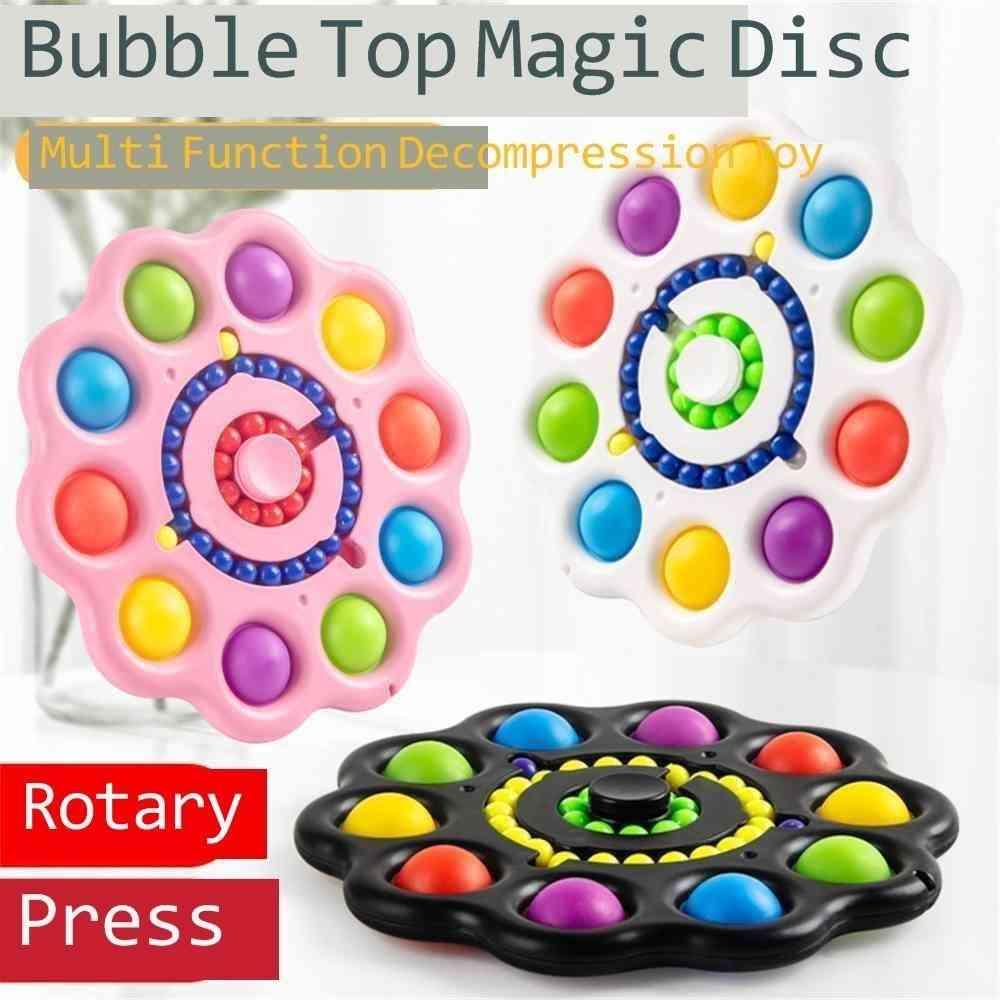 Decompression Finger Bubble Magic Dish Gyroscope Magic Disk Plane Ball Tik Tok Push Bubble Sensory Pioneer Key Chain CY14