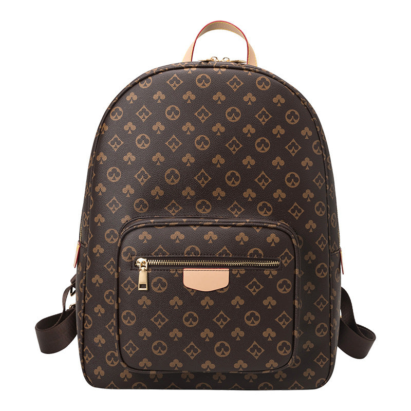 Mens backpacks Womens Handbag China Designer bags brown Poker flowers PVC classic Crossbody bag