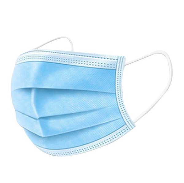 3 Face Mask, Blue 50pcs Layers Protection Safety Disposable Face Masks With Elastic Earloop, Comfortable for Blocking Dust Outdoor