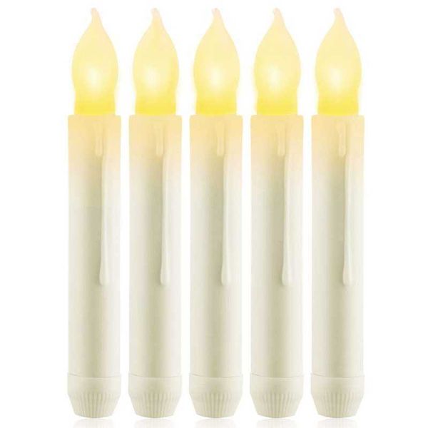 Best Led 12 Pcs Flameless Taper Candles,Battery Operated Fake Taper Candles,Flickering Window Candle Lights H0909