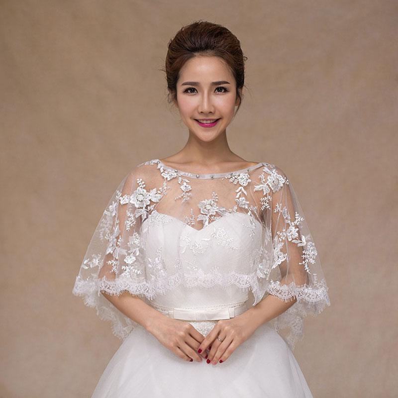Scarves Fioday Wedding Dress Lace Fabric Collar Sunscreen Neck Short Shawl Thin Strapless Small Vest Accessories For Party