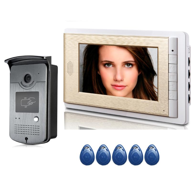 Video Door Phones Home Intercom Phone 7 Inch Monitor 1000TVL Doorbell Camera Kit