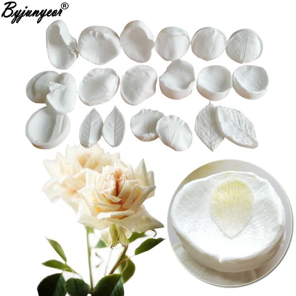 Rose Petal Silicone Veiner Mold Meridians Baking GumPaste Clay Fondant Mould Cake Decorating Tool,Sugar Flower Cutters