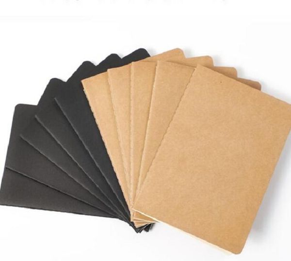 2021 pages notebooks of travel journal stationery black blank notepad Kraft paper book for the retro soft pad paper notebook