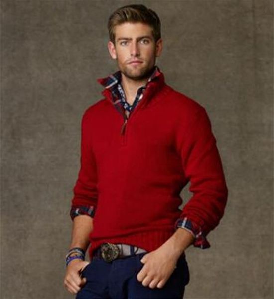 mens designer Sweaters Winter Sweater Men O-neck Casual pullover Knit Jumpers zip Long Pullovers Famous Brand Youth autumn Thicken Asian siz