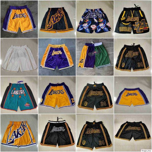2021 Team Basketball Short Just Don Floral Version Sport Shorts Hip Pop Pant With Pocket Zipper Sweatpants Purple White Black Yellow Mens