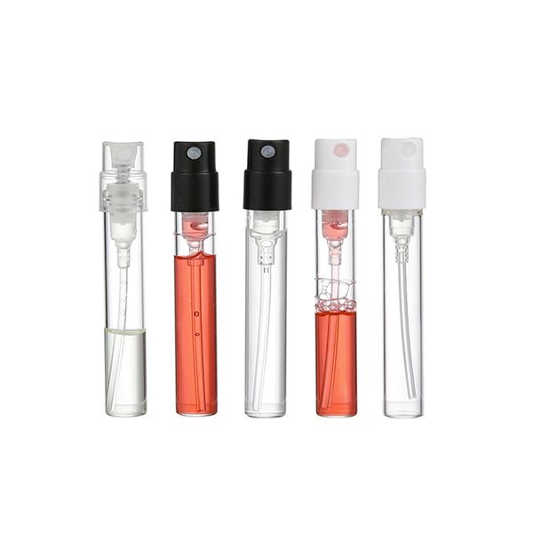 wholesale 1.5ML 2ML 2.5ML Bayonet Glass Spray Perfume Bottles Travel Refillable Sample Vials Invisible Spring Pump Sprayer Fragrance Atomize
