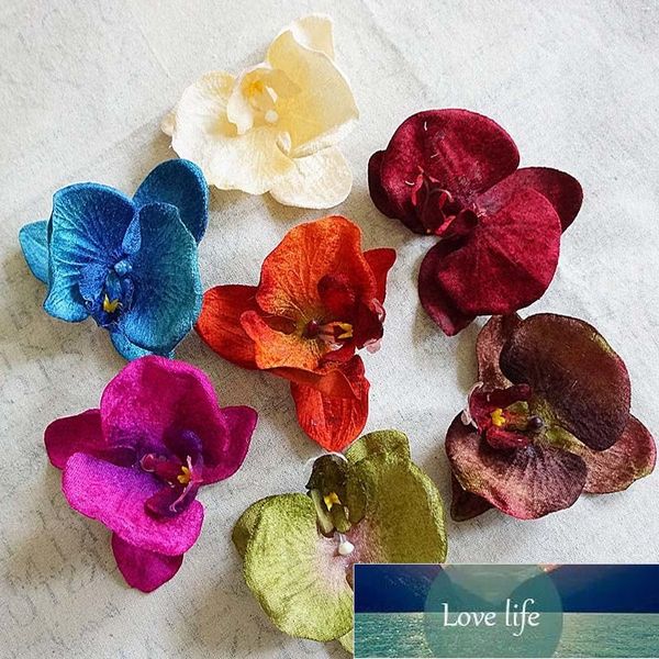 10Pcs Butterfly Orchid Scrapbooking Wedding Flower Wall Bridal Accessories Diy Gifts Box Shoe Hat Decoration Artificial Flowers Factory pric