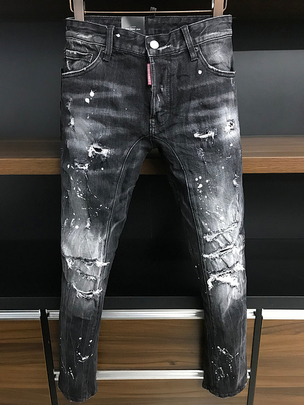 Hot sales Men Jeans Hole Light Blue Dark GREY ITALY Brand Man's Long Pants Trousers Streetwear denim Skinny Slim Straight Biker Jean Real Photo