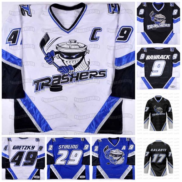 Men&#039;s Danbury Trashers 2004-05 17 Galante Hockey Jersey Brent Gretzky Scott Stirling Mike Bayrack Jon Mirasty Regan Kell Brad Wingfield
