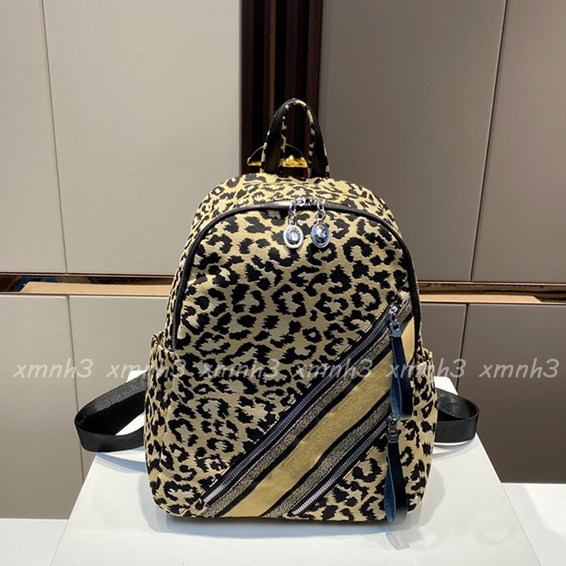 Designer Leopard Print Backpacks Fashion 2022 Woman Backpack High Quality Luxury Man Travel Bag Size 28 34cm