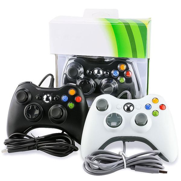 USB Wired Game Controllers Xbox 360 Joysticks Joypad Gamepad Controller With Retail box
