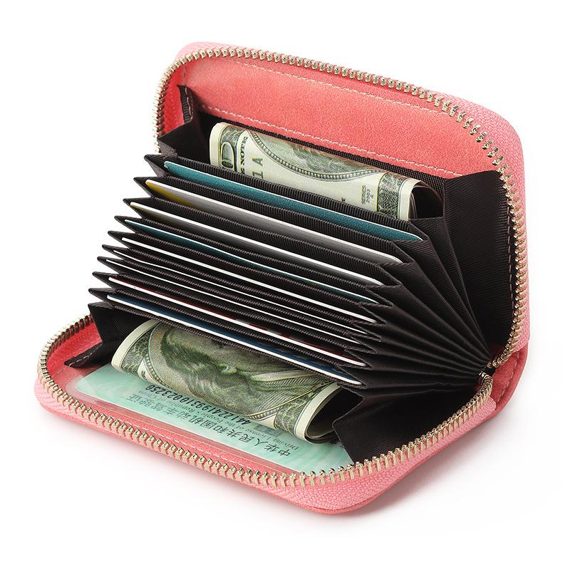 Card Holders Genuine Leather Women&#039;s Wallet Short Purse For Woman 2022 Designer Luxury Clutch Bag Female Wallets Coin Holder Pink