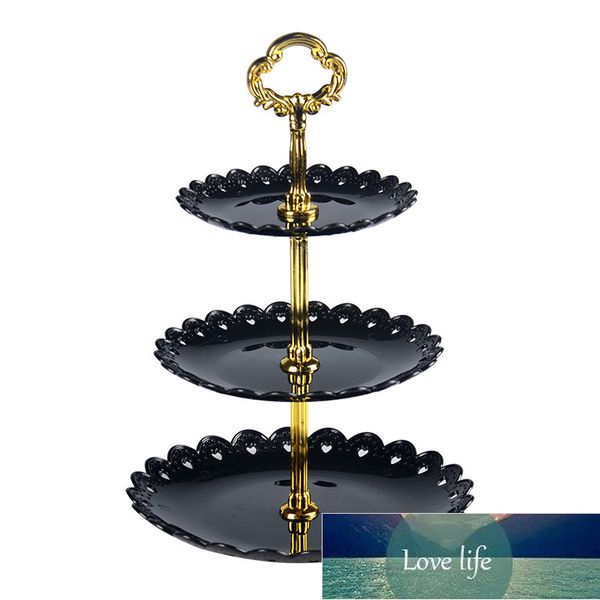 3-Tier Tray Holiday Party 3-Tier Fruit Tray Dessert Candy Tray Cake Stand Self Display Home Table Decoration Plastic Plates Factory price ex
