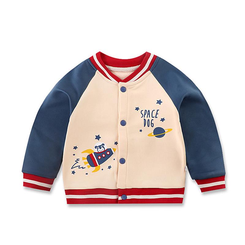 Jackets Children&#039;s Velvet Padded Fall Coat Jacket Clothing Baseball Uniform Outerwear Autumn Winter Cardigan Kids For Girls Boys