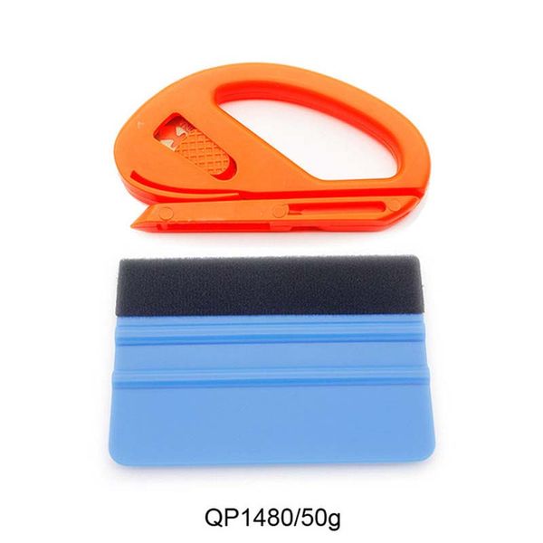 Vehicle Film Cutters Squeezing Scraper Wrap Tool Carbon Fiber Films Wrapping Cutter Aid Hand Tools 2 Pcs-Set