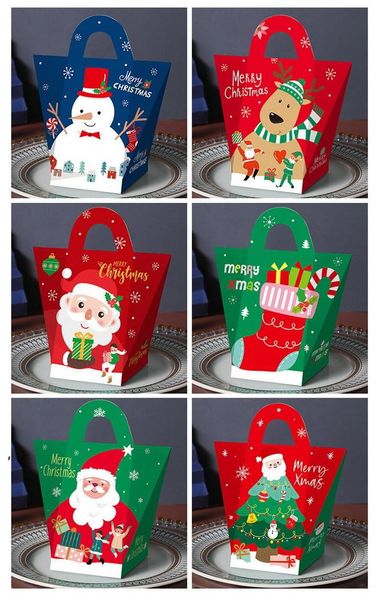 Paper 30Pcs Bags Christmas Gift Candy Assorted Box Wrapping Box for Xmas Theme Cookies Presents Party Favor Kid JJB11301