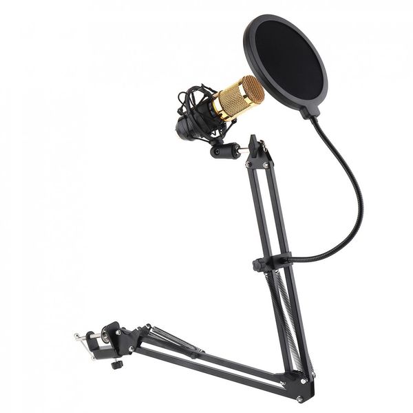 Black NB-35 Microphone Scissor Arm Stand Mic Clip Holder with Desktop Alloy Base Clamp fit for KTV Studio High Quality