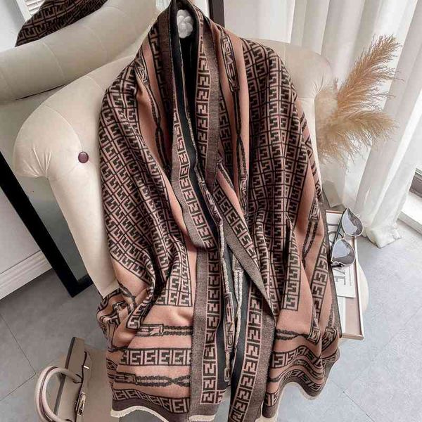 Scarf Neckerchief Scarves Autumn Winter 2021 Geometric Jacquard Short Beard Tassel Imitation Cashmere Women&#039;s Decorative Air Conditioni
