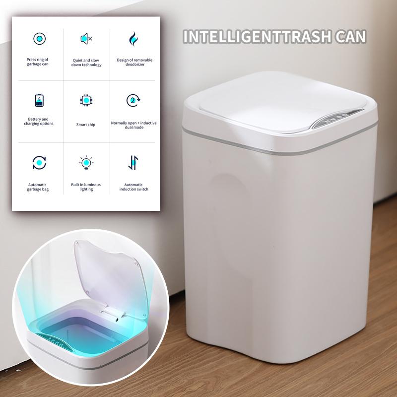 Food Waste Disposers Automatic Touchless Intelligent Induction Motion Sensor Kitchen Trash Can Wide Opening Eco-friendly Garbage Bin