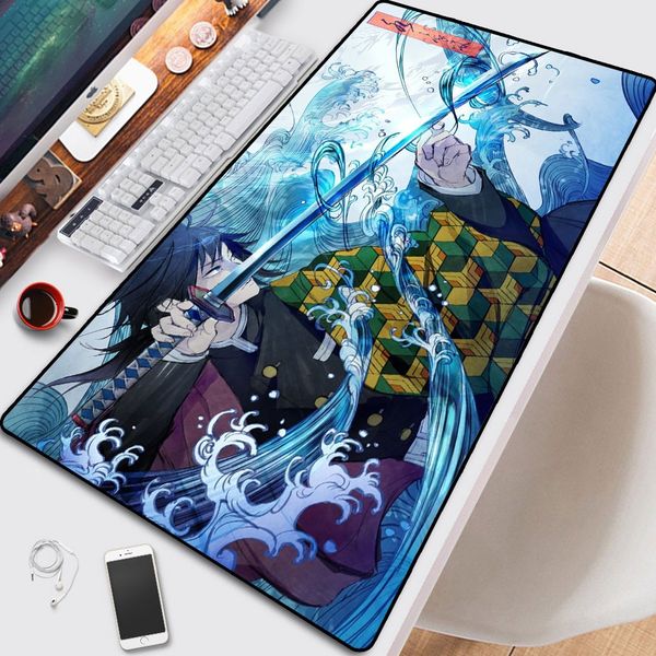 Demon Slayer pad mouse computer gamer mouse pad 900x400x2mm padmouse Agatsuma Zenitsu mousepad keyboard mouse pad manga carpet