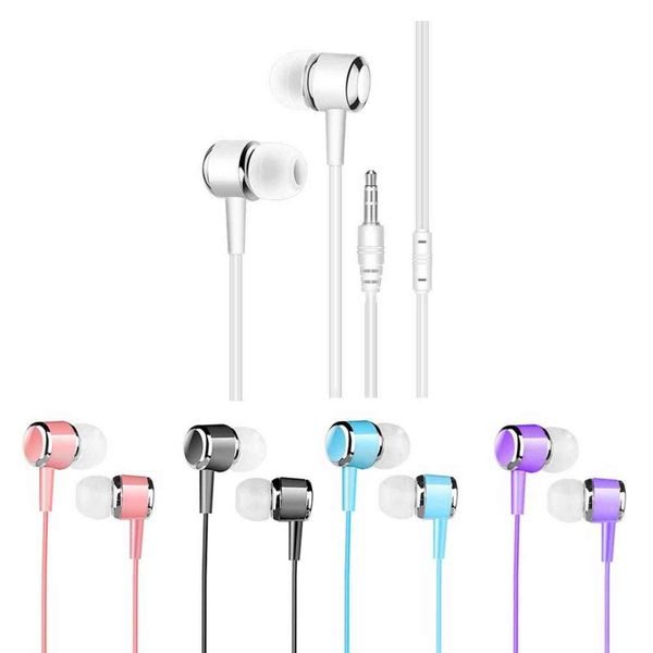 Universal In-ear Earbuds Headsets Music Earphones 3.5mm Crack Colorful Headset Stereo Headphone 1.2m Wired