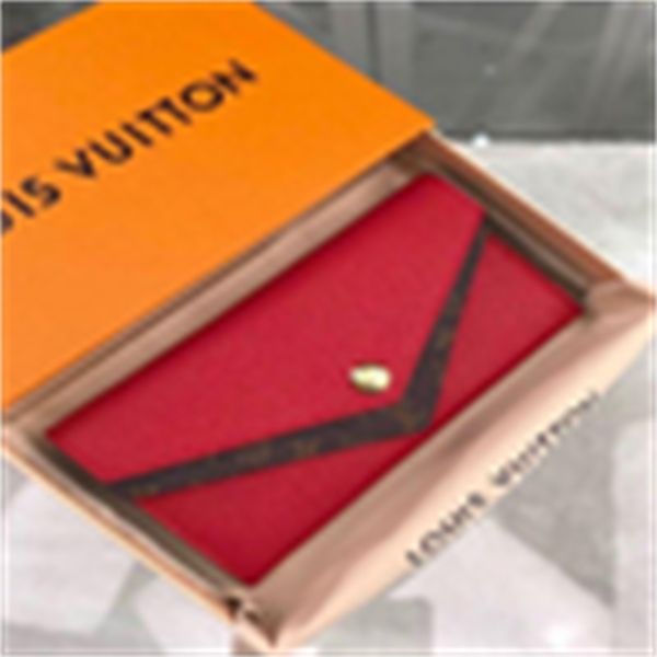 Wallet Wallet Compact Brand Holders Flower Stitching Designer Real Leather Luxury Long Wallets Chain M64319 Pouches Key Card Red Old Phone C