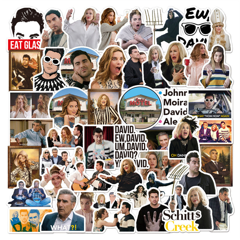 NEW Motorcycle Rich Poor Roads TV Star Stickers 50pcs-Set American Dream Graffiti PVC Decals For Laptop Helmet Car Luggage Fridge Phone Case Scooter