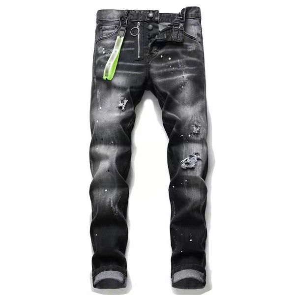 Designer Jeans Mens Pants Linen Hip Hop Men Jeans Distressed Ripped Biker Slim Fit Motorcycle Denim for