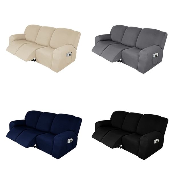 1 2 3 Seater Recliner Sofa Cover Elastic Polyester Relax Massage Slipcover for Living Room Lounger Armchair Couch 211116