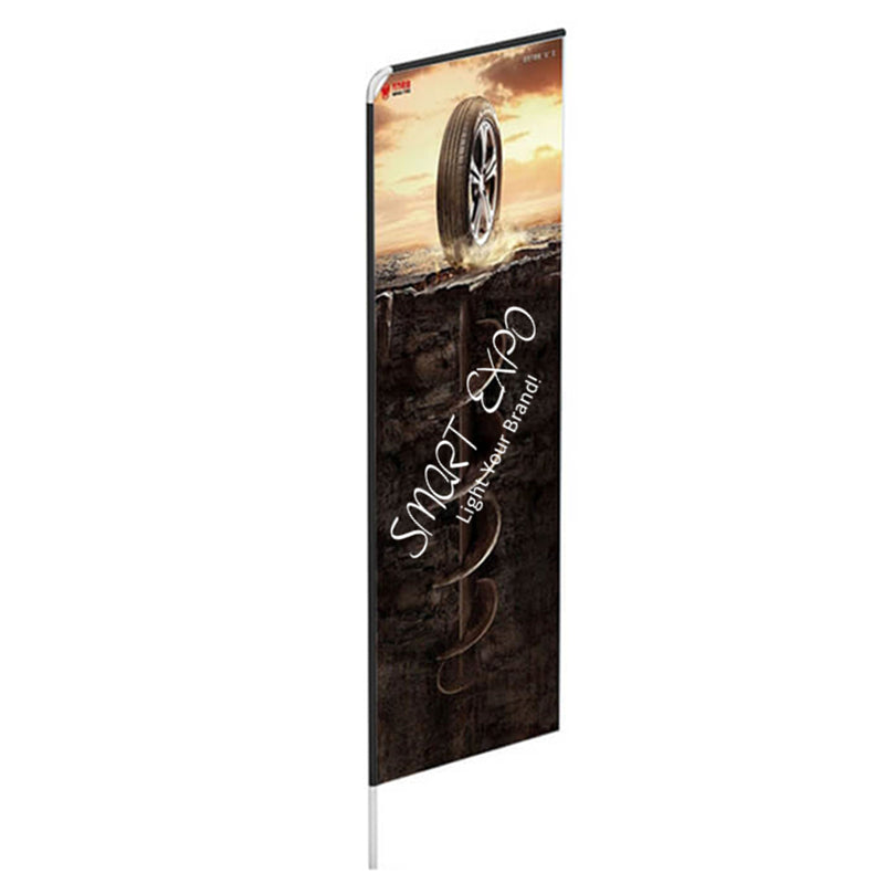 2.8m Beach Banner Flags Store Front Display Kit with Aluminum Tubes Double Polyester Printing
