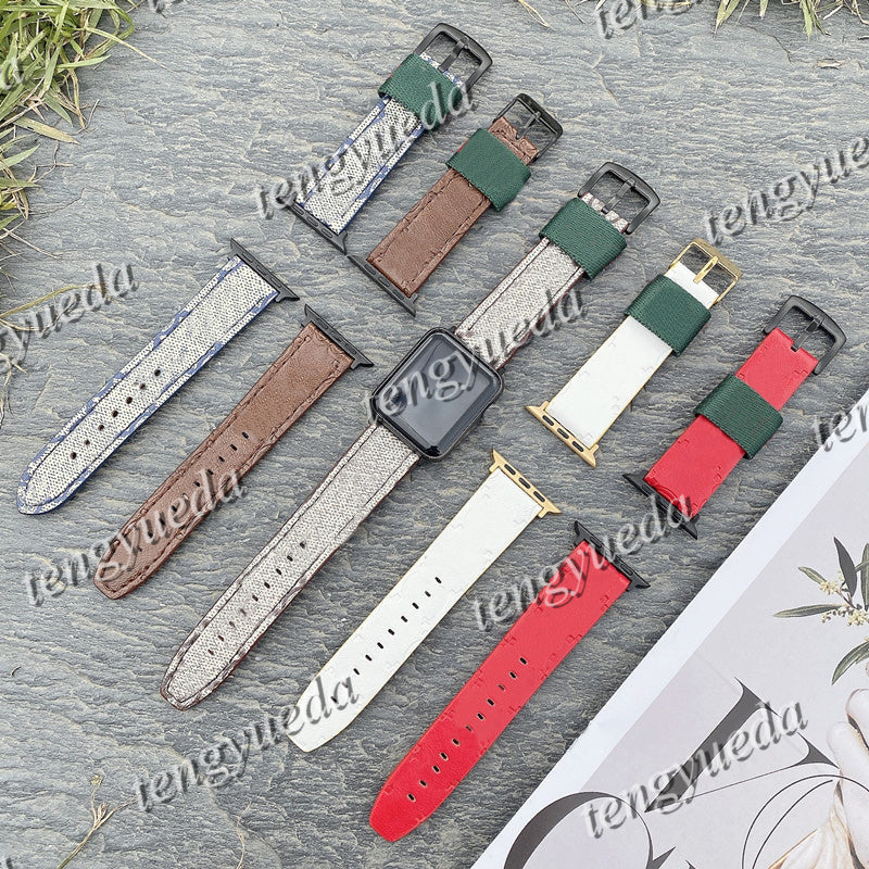 Luxury Embossed Leather Watch Strap Fits Smartwatch Series 1-7 | Available in Multiple Sizes (38-49 mm) | Sleek Design