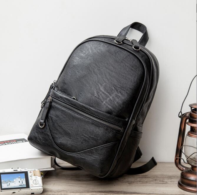 Factory wholesale men bag simple Joker leather mens backpack large outdoor leisure handbag College style leathers fashion backpacks