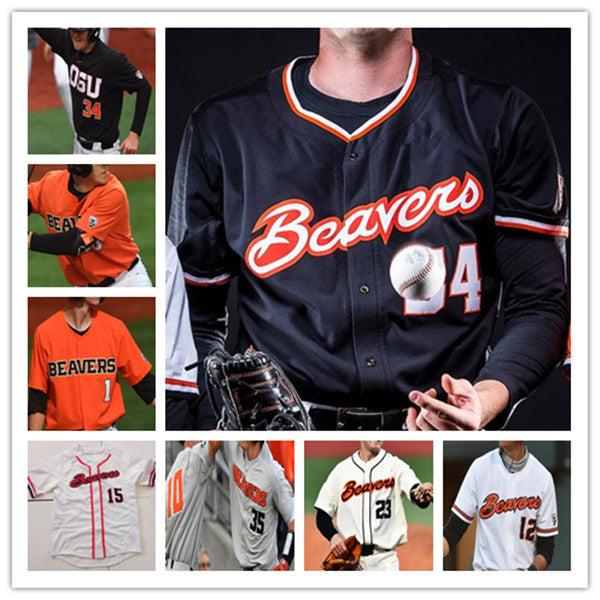 Custom College Oregon State Beavers OSU Baseball Jerseys Jacob Melton Cole Hamilton Gavin Logan Kyle Froemke Troy Claunch Wade Meckler Justin Boyd A