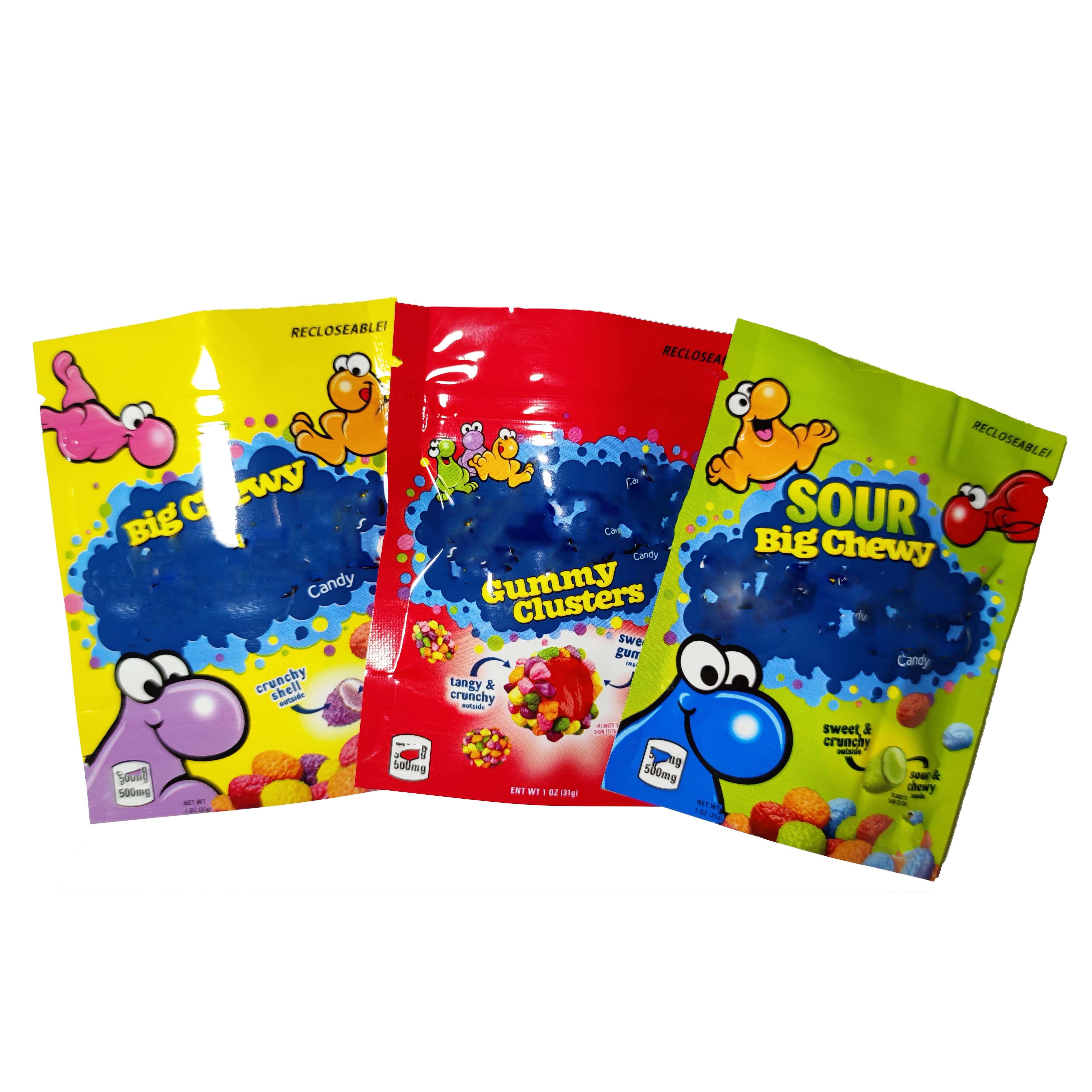 Sours gummies rope bites candy gummy bag empty 500mg resealable plastic edibles packaging cluster big chewy sour zipper smell proof bags