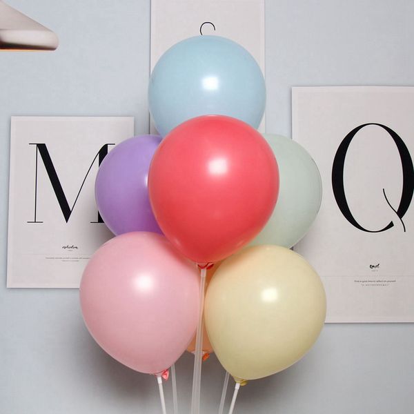 100pcs-lot 10 Inch Assorted Color Macaron Latex Balloons Party Decoration Pastel Candy Helium Balloon Wedding Birthday Baby Shower Decor Gif
