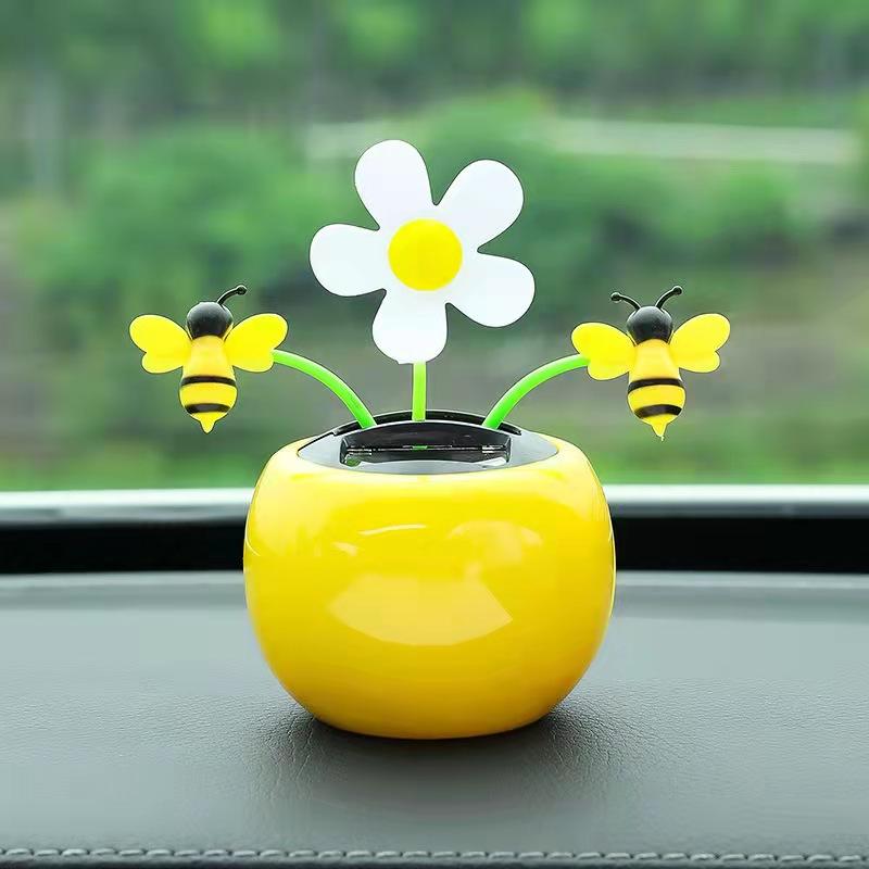 Interior Decorations 1Pcs Creative Funny Solar Powered Dancing Flower Swinging Toys Car Dashboard Ornaments Auto Decoration Gifts For Friend