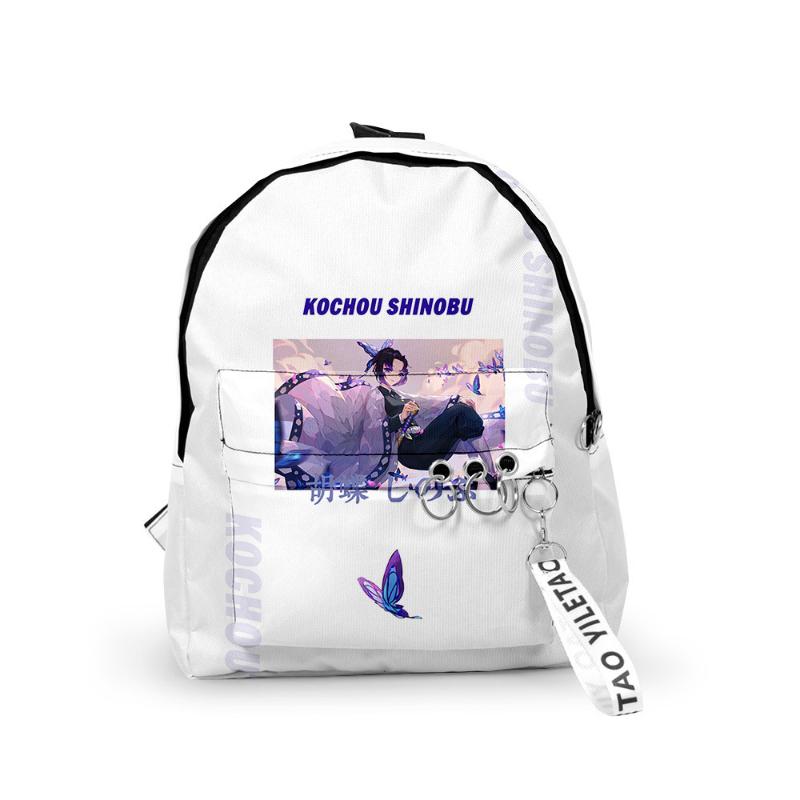 Backpack Creative Demon Slayer School Bag Travel Boys Girls Small Bags 3D Oxford Waterproof Key Chain Notebook Backpacks
