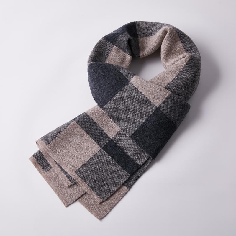 Scarves Men&#039;s Scarf Wool Pure High-grade Joker Knitted Warm Business Long In Autumn And Winter