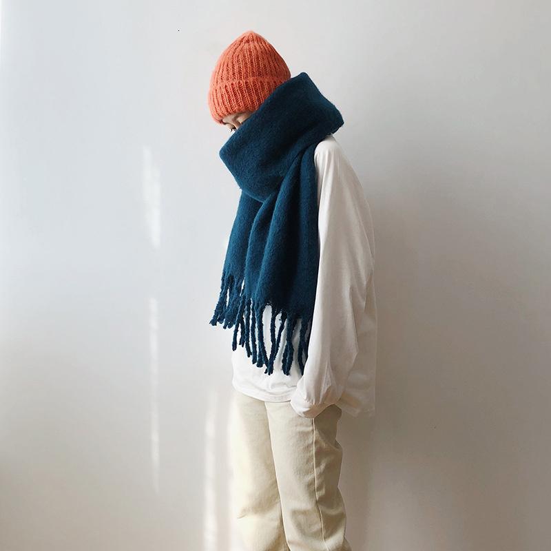 Scarves Grand Foulard Ãpais En Mohair Pour Femme, ChÃ¢le Ã Col Long, Chaud, Version CorÃ©enne, Automne Et Hiver